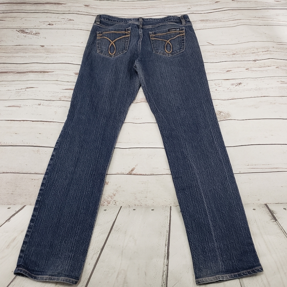 Calvin Klein Jeans Size 10 Skinny Blue Denim Pants - Picture 2 of 8